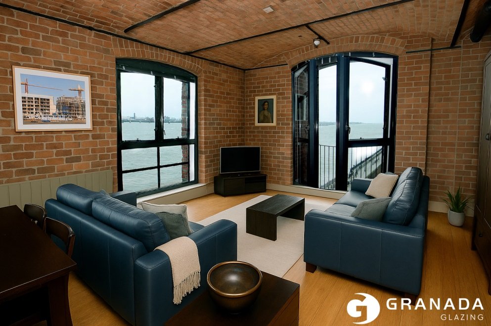 Slimline secondary glazing installed on a Victorian timber sash window for noise reduction